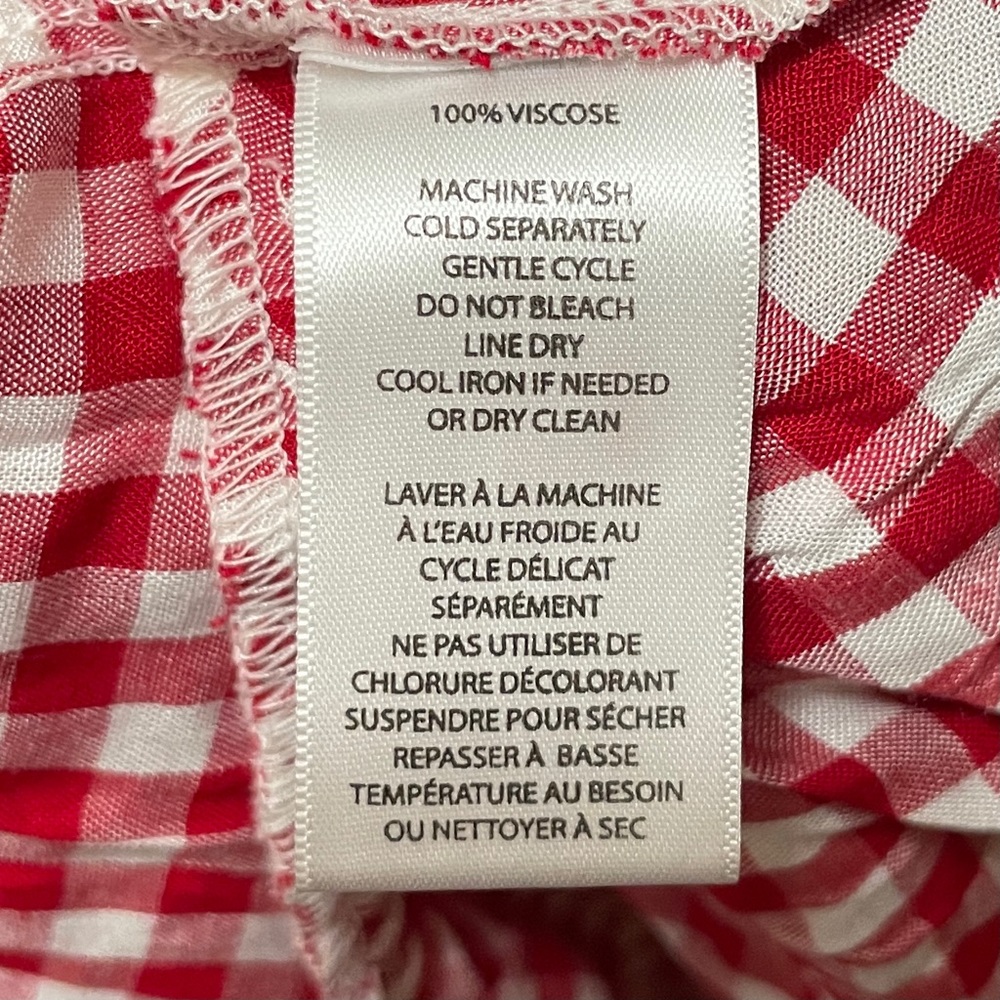 Red Gingham Ruffle Sleeve Top - Picture 5 of 8